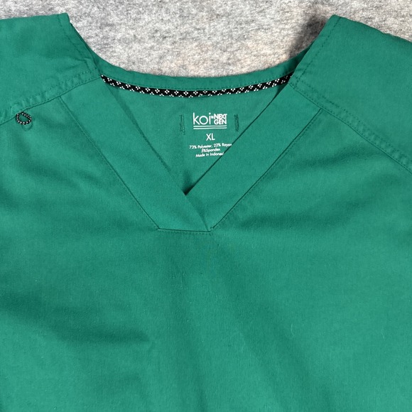 Lot of 2 Koi Next Gen Scrub Top XL Green Short Sleeve Medical Nurse Doctor - Picture 2 of 7